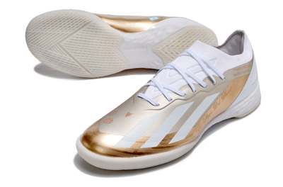 Adidas X Crazyfast.1 IC Low-Tops Football Shoes - Gold/White