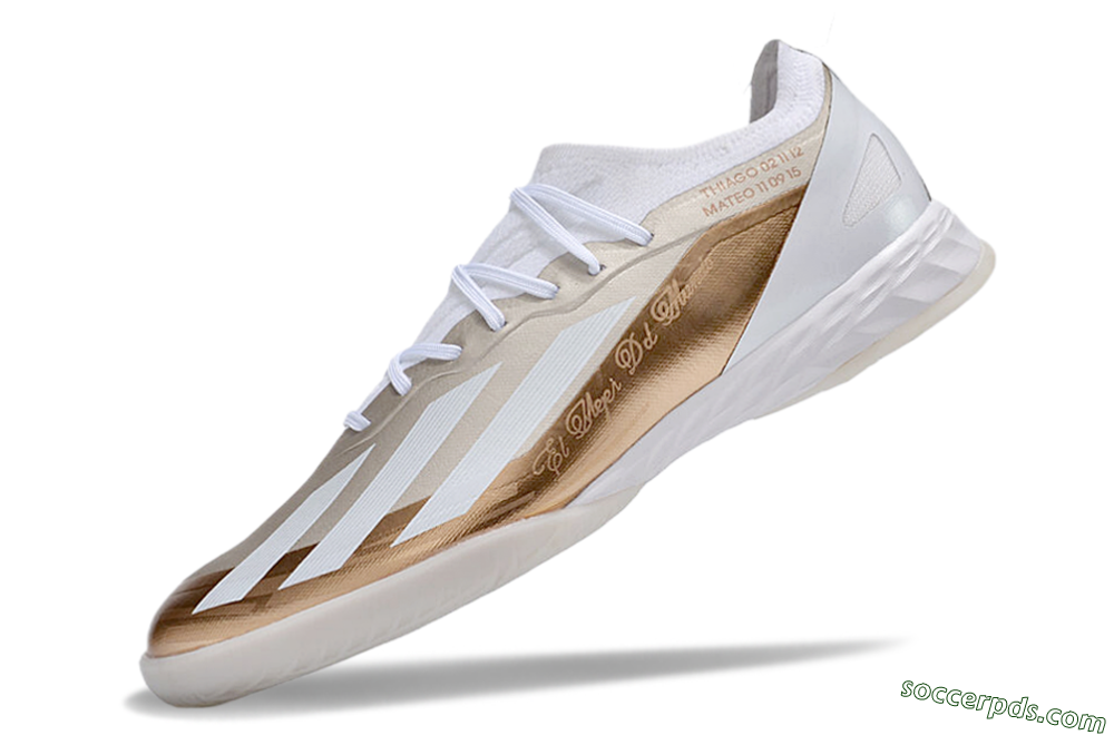 Adidas X Crazyfast.1 IC Low-Tops Football Shoes - Gold/White 5