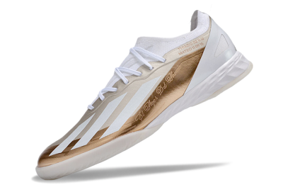 Adidas X Crazyfast.1 IC Low-Tops Football Shoes - Gold/White