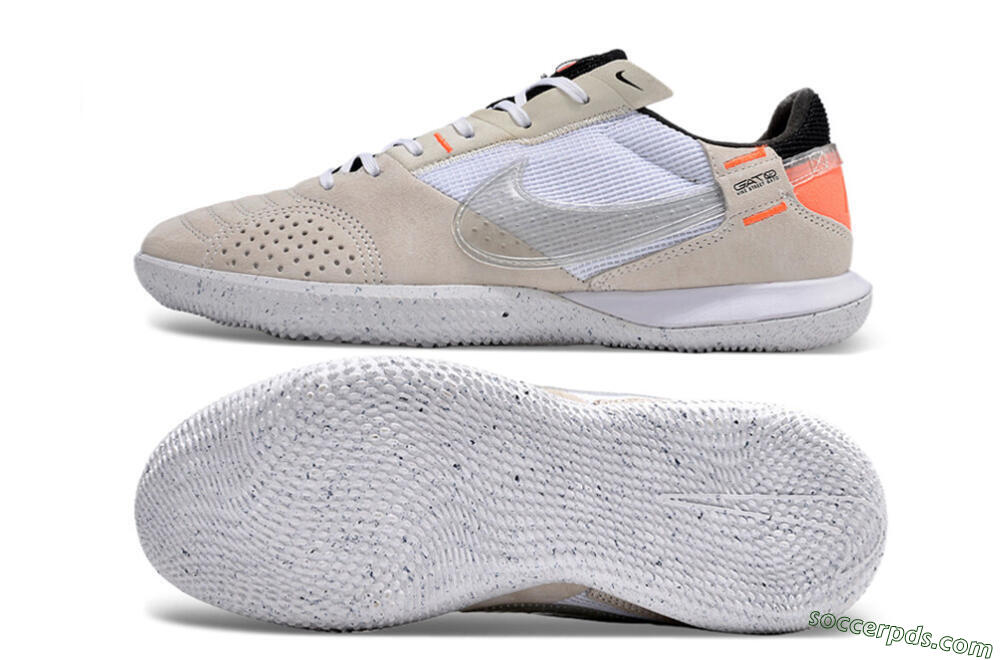 Nike Street Gato IC Low-Tops Football Shoes - Brown/White/Orange 0