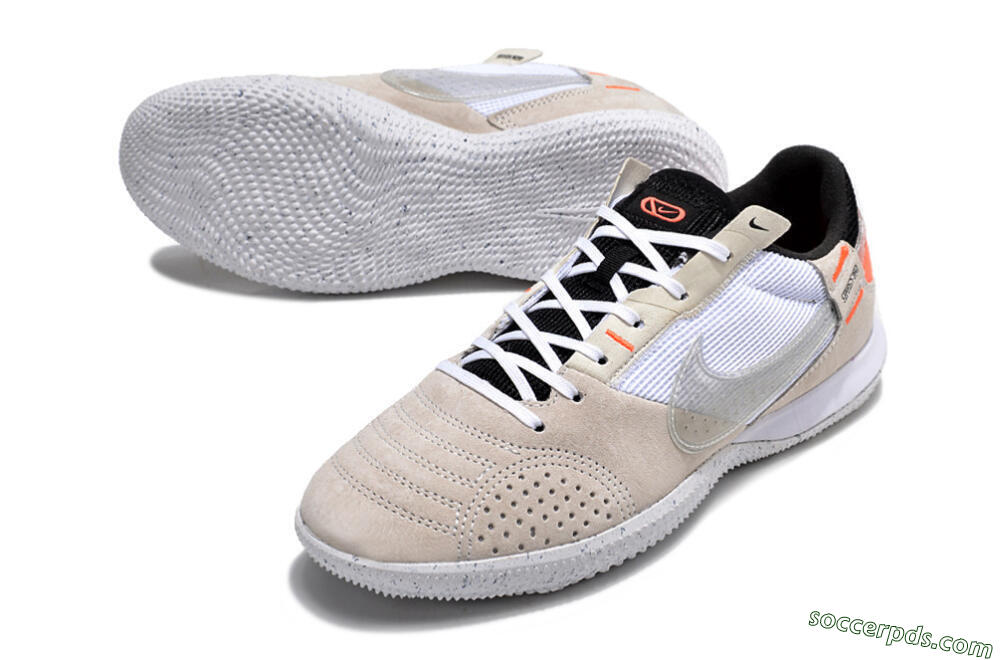 Nike Street Gato IC Low-Tops Football Shoes - Brown/White/Orange 3