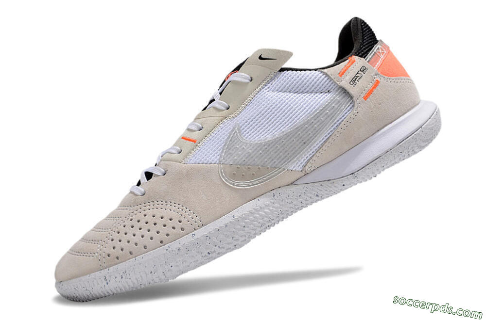 Nike Street Gato IC Low-Tops Football Shoes - Brown/White/Orange 5