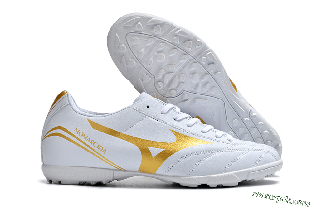 Mizuno Monarcida Neo Ckassic TF Low-Tops Football Shoes - White/Gold 1