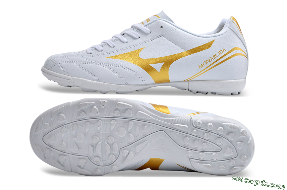 Mizuno Monarcida Neo Ckassic TF Low-Tops Football Shoes - White/Gold 0
