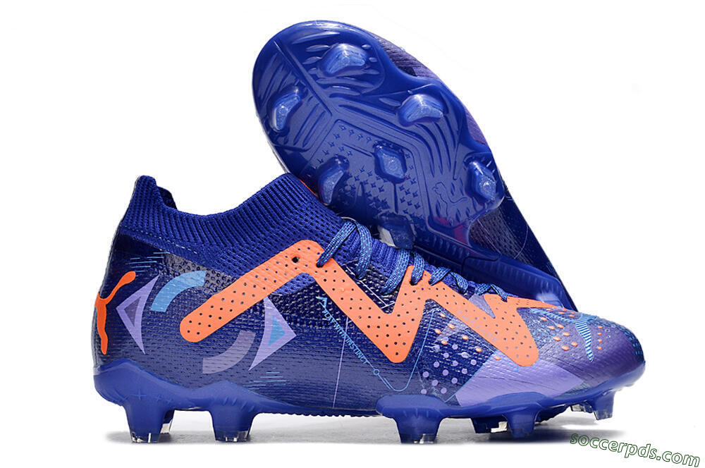 Puma Future Ultimate FG Low-Tops Football Boots - Blue/Orange 1