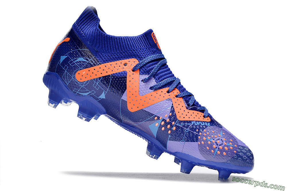 Puma Future Ultimate FG Low-Tops Football Boots - Blue/Orange 4