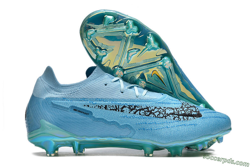 Nike Phantom GX Elite FG Low-Tops Football Boots - Blue/Black/Gold 1