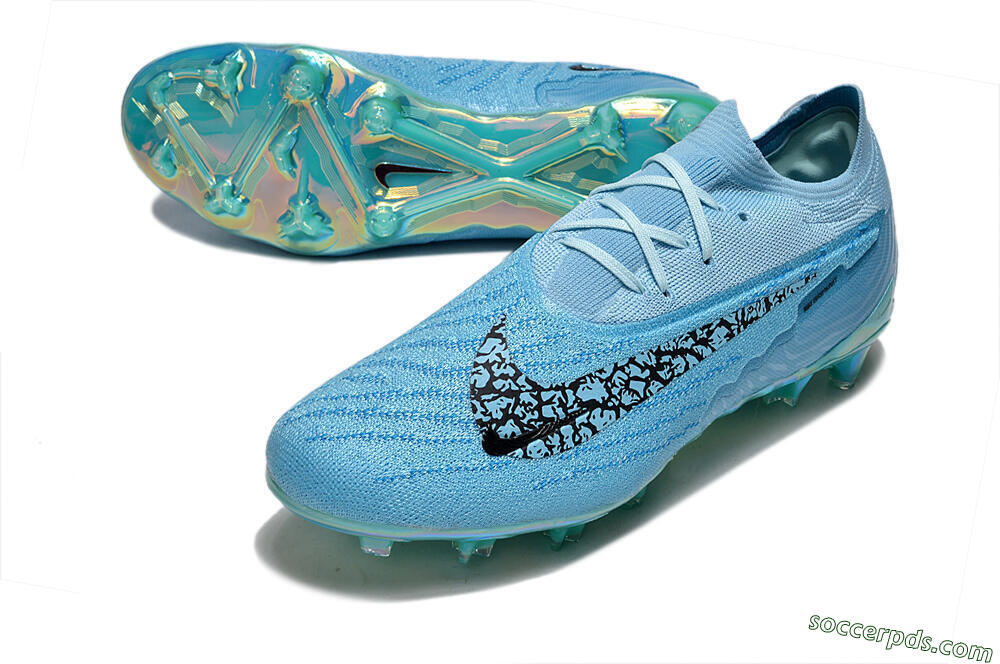 Nike Phantom GX Elite FG Low-Tops Football Boots - Blue/Black/Gold 3