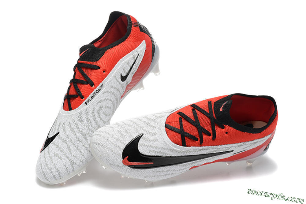 Nike Phantom GX Elite FG Low-Tops Football Boots - White/Red/Black 5