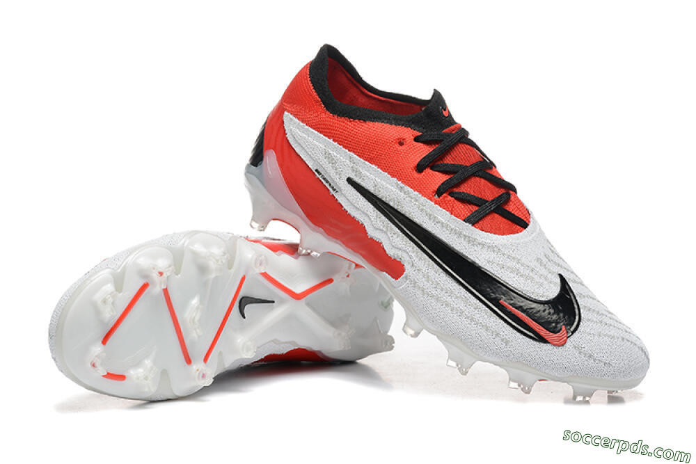 Nike Phantom GX Elite FG Low-Tops Football Boots - White/Red/Black 4