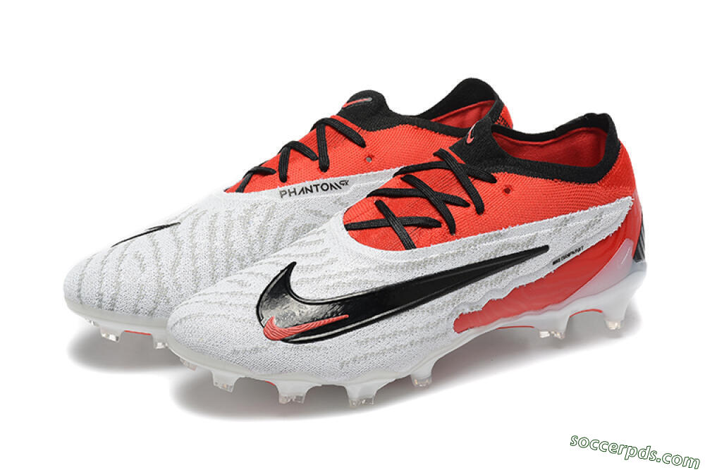 Nike Phantom GX Elite FG Low-Tops Football Boots - White/Red/Black 9