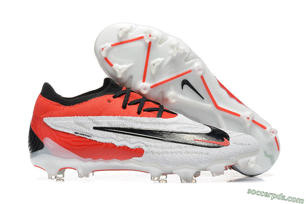 Nike Phantom GX Elite FG Low-Tops Football Boots - White/Red/Black 1