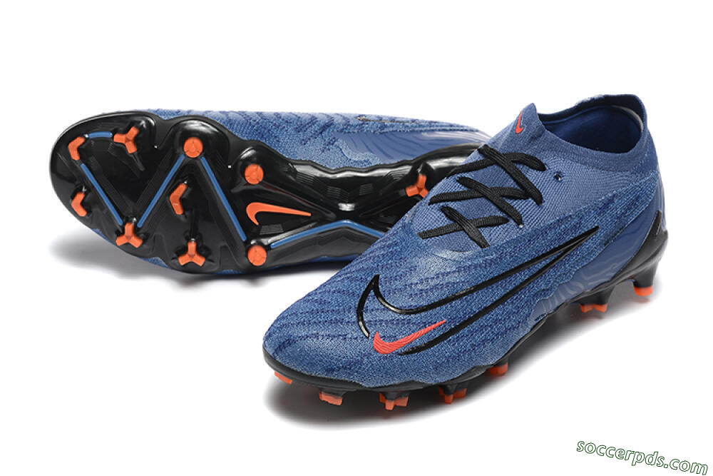 Nike Phantom GX Elite FG Low-Tops Football Boots - Blue/Orange/Black 3