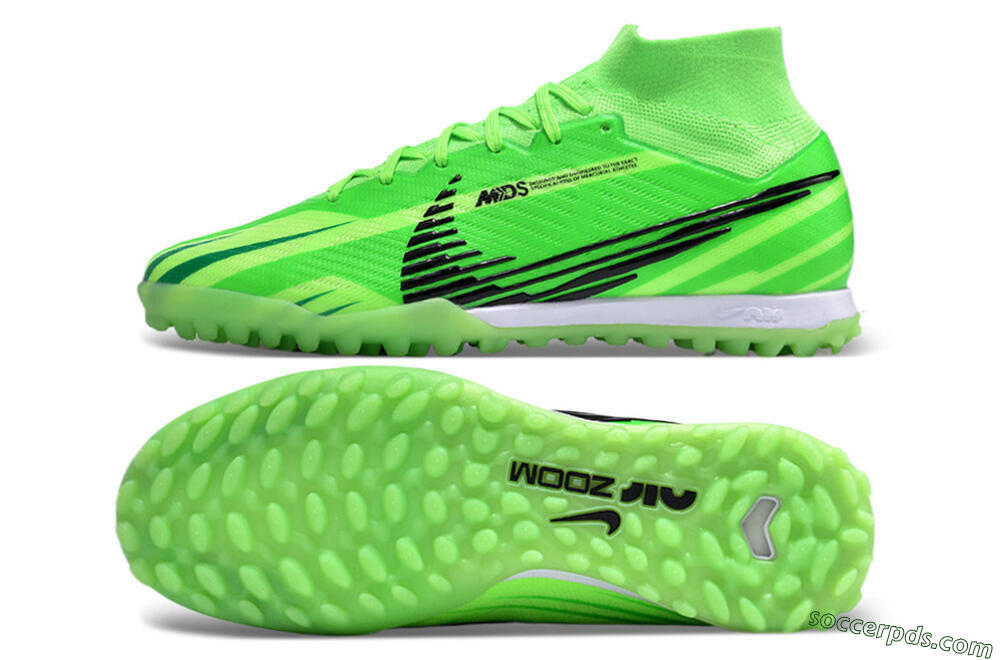 Nike Air Zoom Mercurial Superfly 9 Elite TF High-Tops Football Shoes - Green/Black/Whtie 0