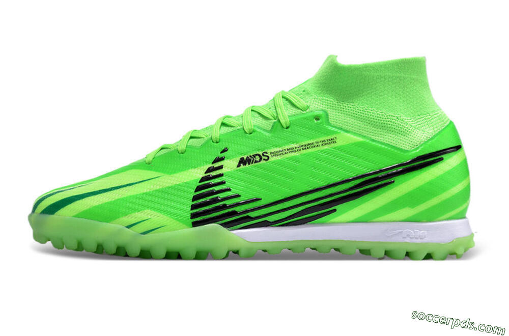 Nike Air Zoom Mercurial Superfly 9 Elite TF High-Tops Football Shoes - Green/Black/Whtie 2