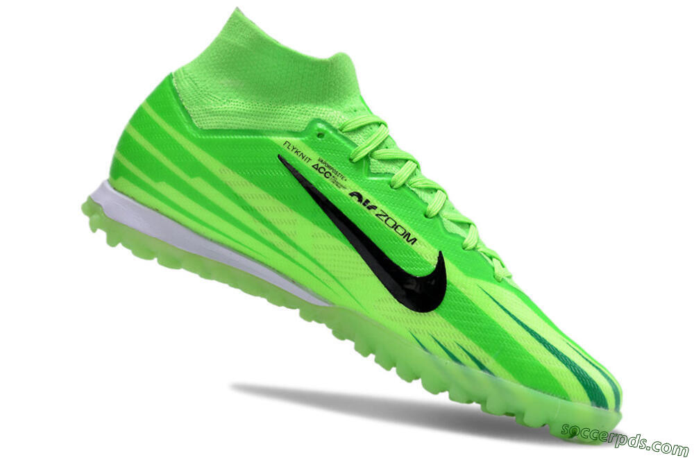 Nike Air Zoom Mercurial Superfly 9 Elite TF High-Tops Football Shoes - Green/Black/Whtie 4