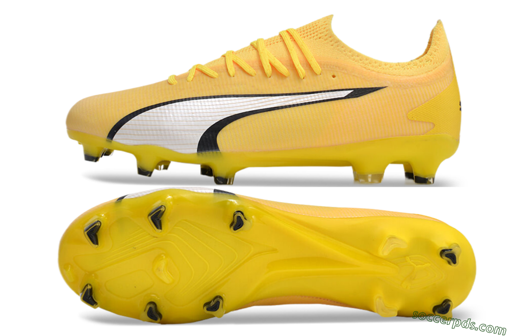 Puma Ultra Ultimate FG Low-Tops Football Boots - Yellow/White/Black 0