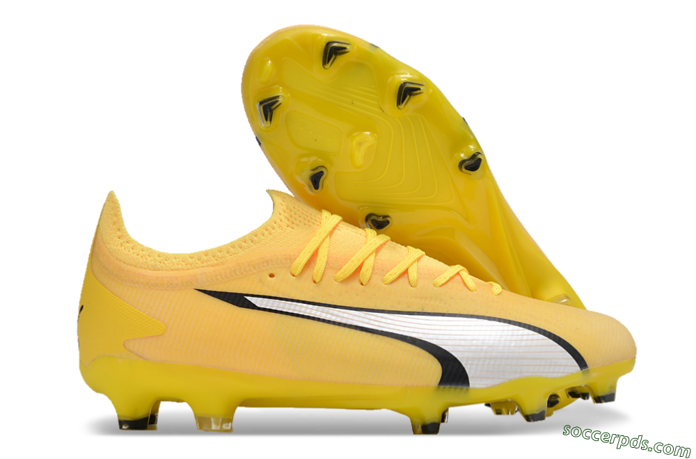 Puma Ultra Ultimate FG Low-Tops Football Boots - Yellow/White/Black 1