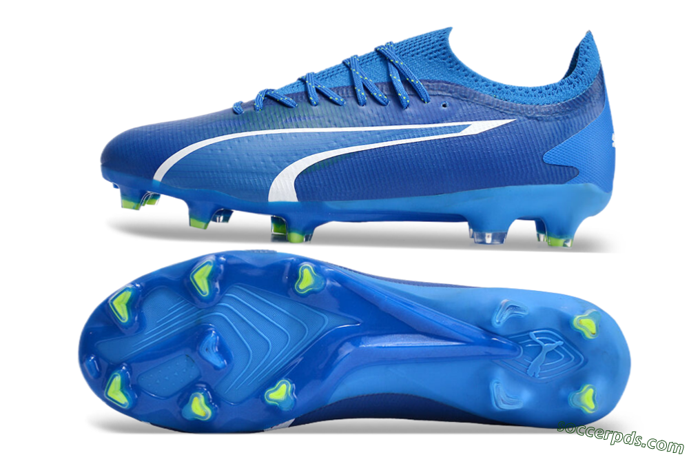 Puma Ultra Ultimate FG Low-Tops Football Boots - Blue/White/Yellow 0
