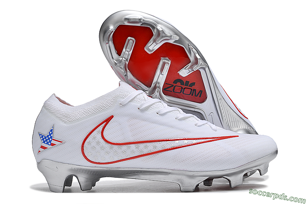 Nike Air Zoom Mercurial Vapor 15 Elite FG Low-Tops Football Boots - White/Red/Silver 1
