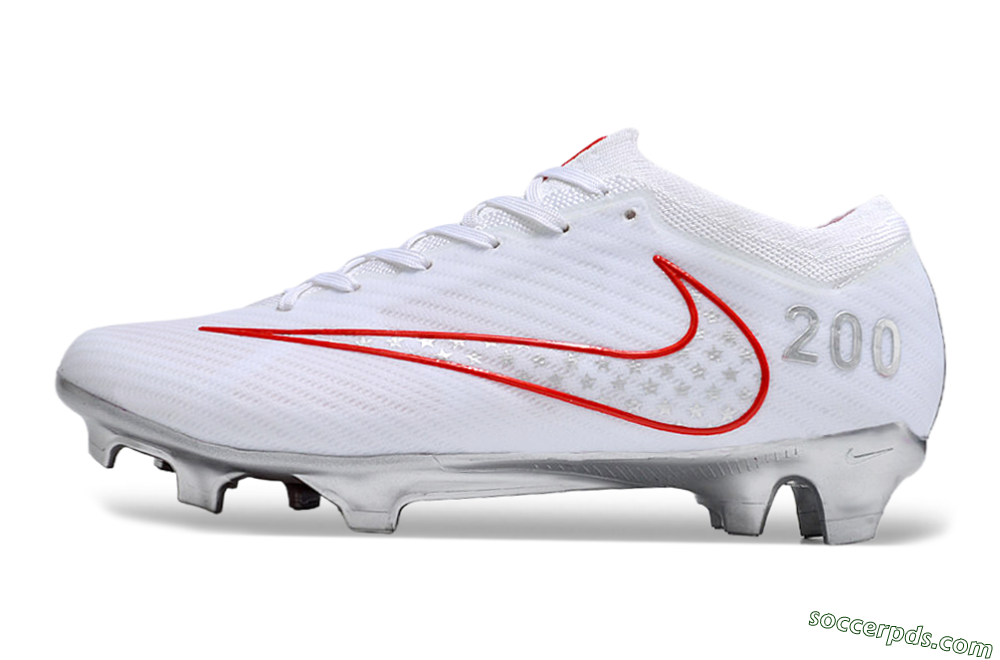 Nike Air Zoom Mercurial Vapor 15 Elite FG Low-Tops Football Boots - White/Red/Silver 2