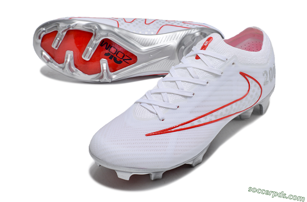 Nike Air Zoom Mercurial Vapor 15 Elite FG Low-Tops Football Boots - White/Red/Silver 3