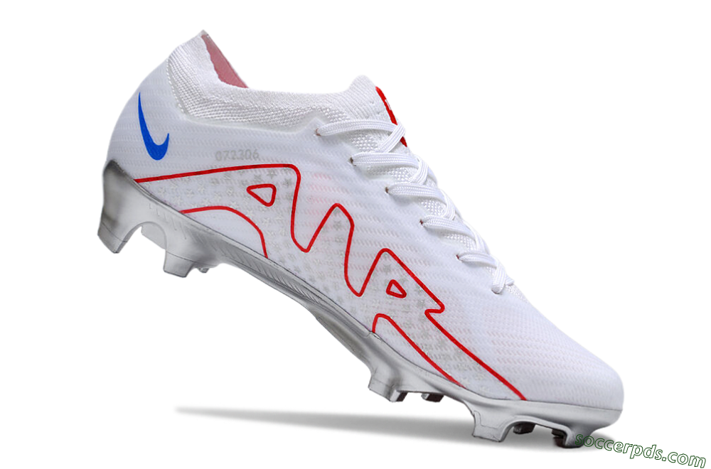 Nike Air Zoom Mercurial Vapor 15 Elite FG Low-Tops Football Boots - White/Red/Silver 4
