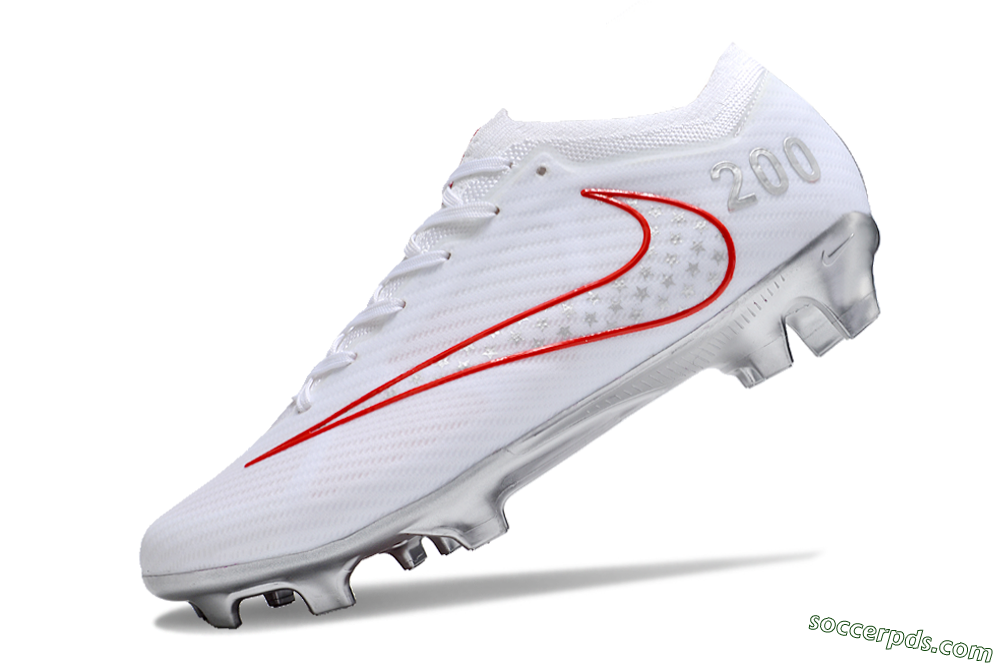 Nike Air Zoom Mercurial Vapor 15 Elite FG Low-Tops Football Boots - White/Red/Silver 5