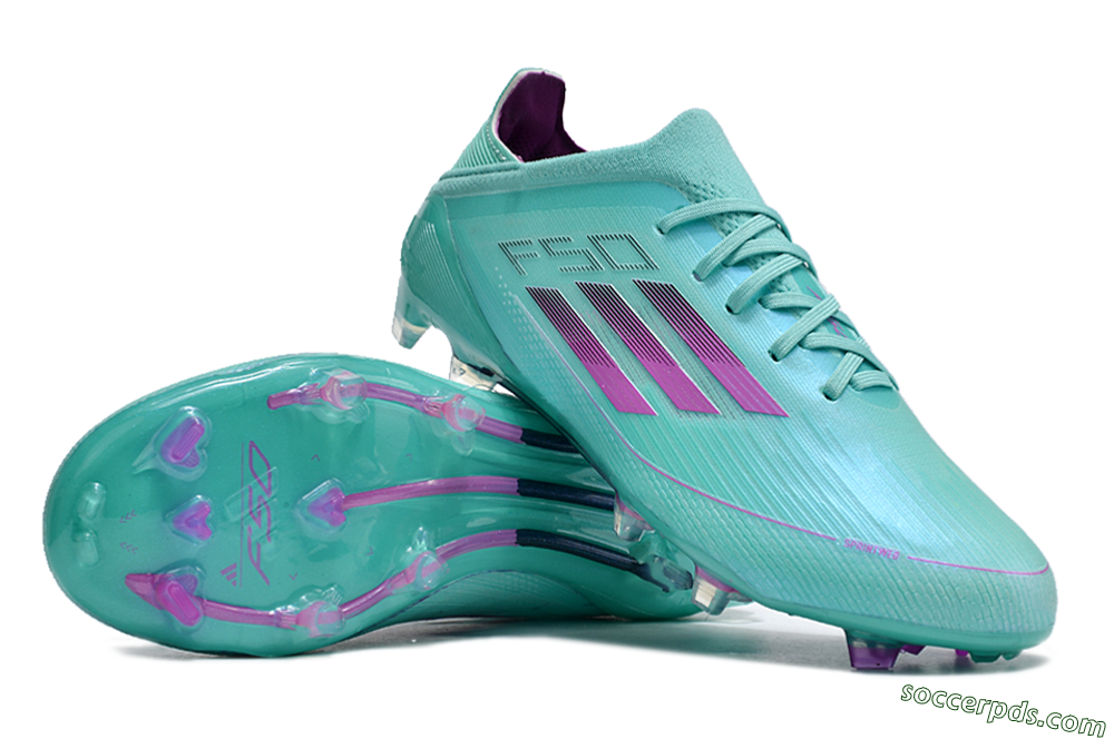 Adidas F50 Adizero FG Low-Tops Football Boots - Jade/Purple/Blue 3