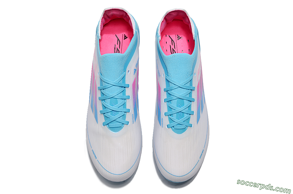 Adidas F50 Adizero FG Low-Tops Football Boots - White/Blue/Pink 4