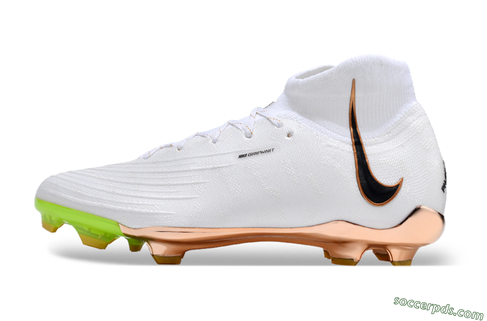 Nike Phantom Luna Elite NU FG High-Tops Football Boots - White/Black/Gold 2