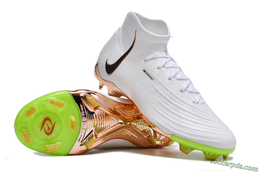 Nike Phantom Luna Elite NU FG High-Tops Football Boots - White/Black/Gold 3
