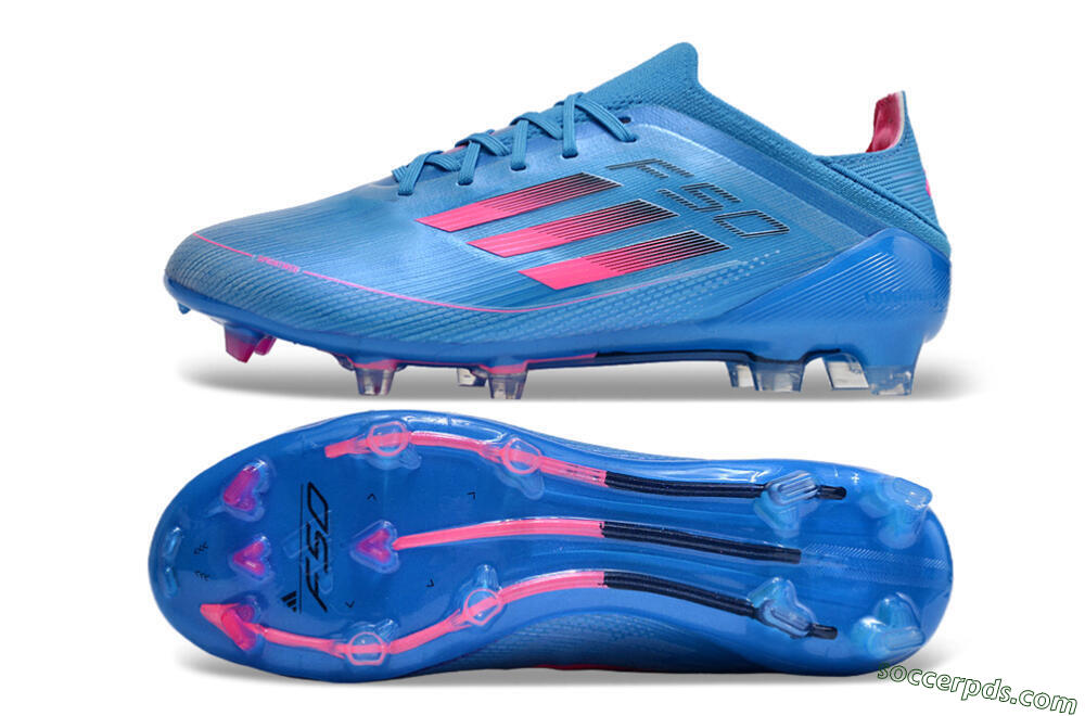Adidas F50 Adizero FG Low-Tops Football Boots - Blue/Pink 0