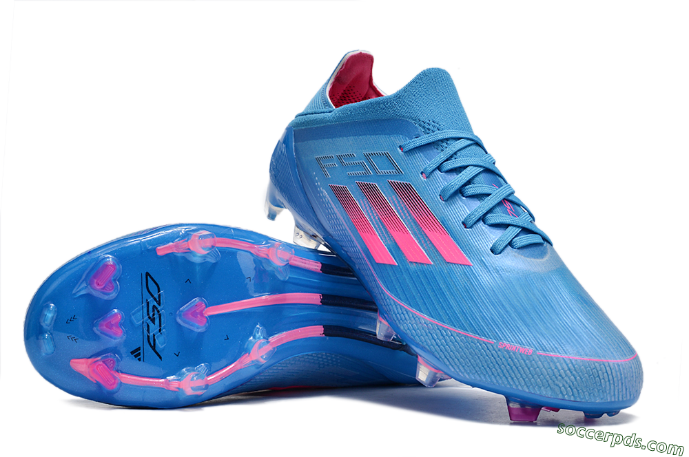 Adidas F50 Adizero FG Low-Tops Football Boots - Blue/Pink 3