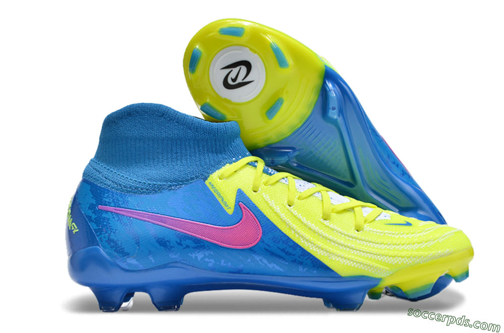 Nike Phantom Luna Elite NU FG High-Tops Football Boots - Yellow/Blue/Pink 1