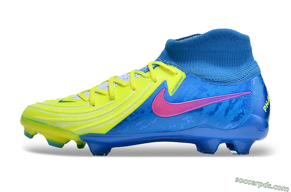 Nike Phantom Luna Elite NU FG High-Tops Football Boots - Yellow/Blue/Pink 2