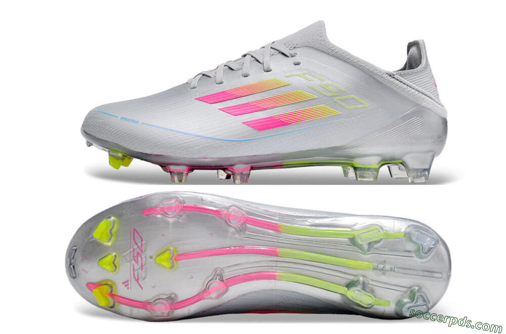 Adidas F50 Adizero FG Low-Tops Football Boots - Silver/Yellow/Pink 0