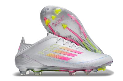 Adidas F50 Adizero FG Low-Tops Football Boots - Silver/Yellow/Pink