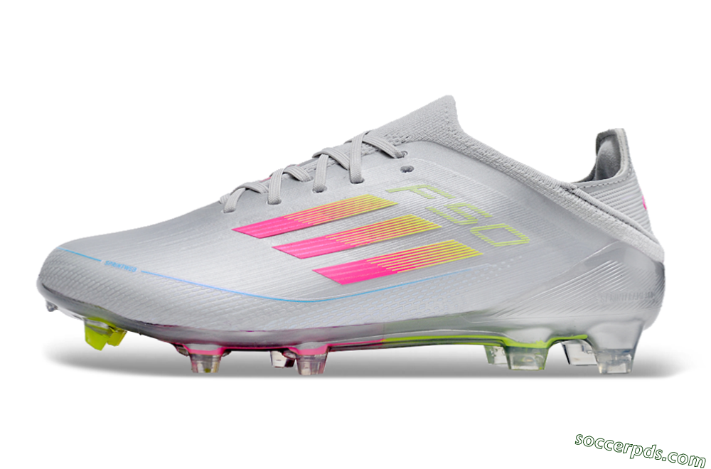 Adidas F50 Adizero FG Low-Tops Football Boots - Silver/Yellow/Pink 2