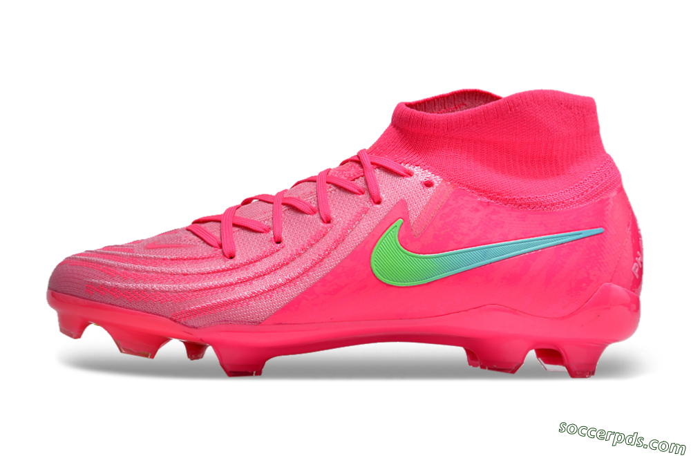 Nike Phantom Luna Elite NU FG High-Tops Football Boots - Pink/Yellow/Jade 2