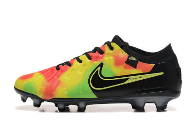Nike Tiempo Legend 10 Elite FG Low-Tops Football Boots - Black/Rainbow