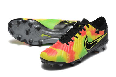 Nike Tiempo Legend 10 Elite FG Low-Tops Football Boots - Black/Rainbow