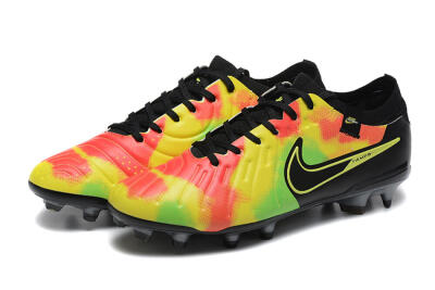 Nike Tiempo Legend 10 Elite FG Low-Tops Football Boots - Black/Rainbow