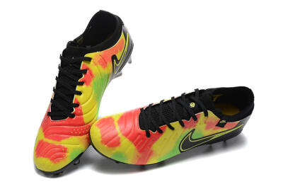 Nike Tiempo Legend 10 Elite FG Low-Tops Football Boots - Black/Rainbow