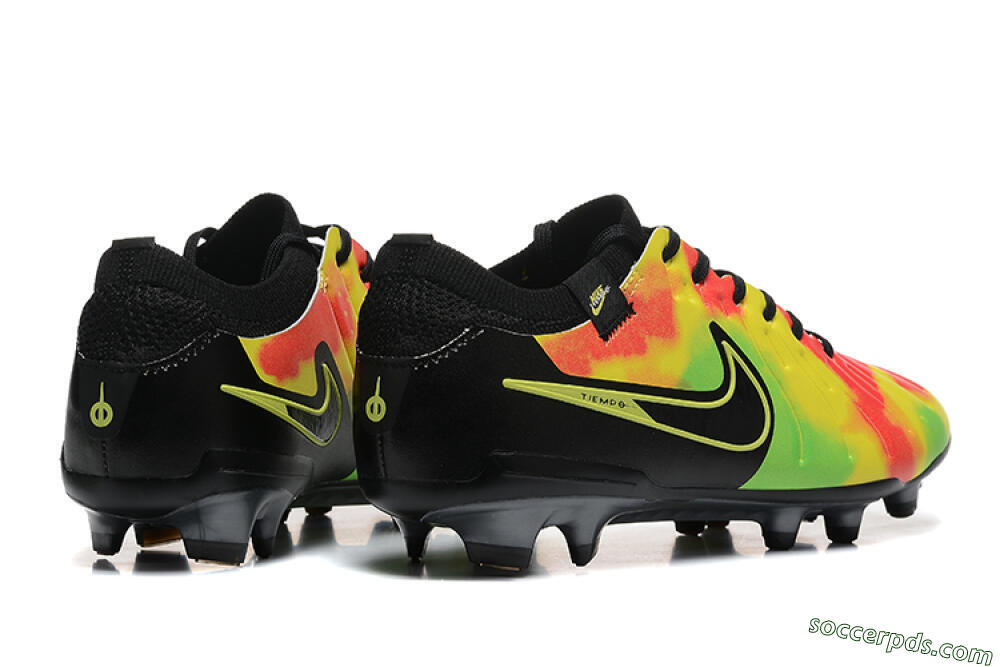 Nike Tiempo Legend 10 Elite FG Low-Tops Football Boots - Black/Rainbow 9