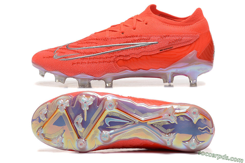 Nike Phantom GX Elite FG Low-Tops Football Boots - Red/Silver 0