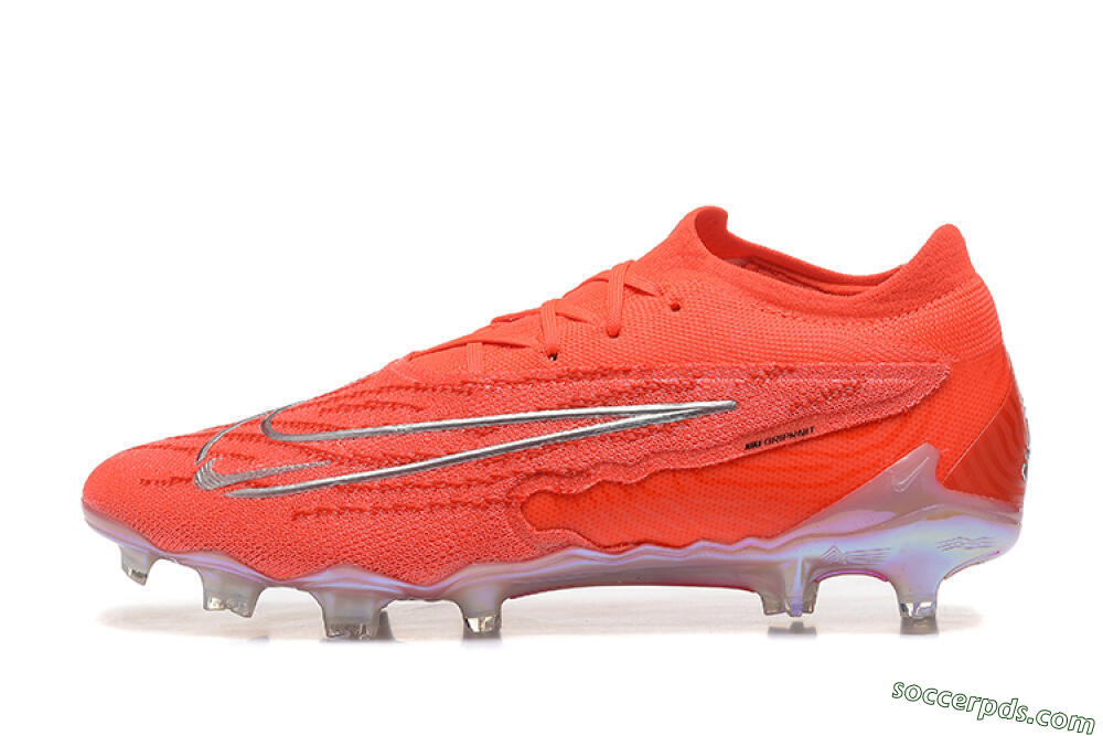Nike Phantom GX Elite FG Low-Tops Football Boots - Red/Silver 2