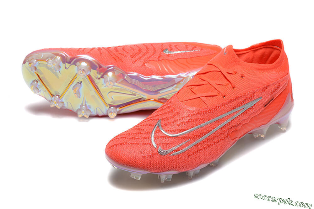 Nike Phantom GX Elite FG Low-Tops Football Boots - Red/Silver 3