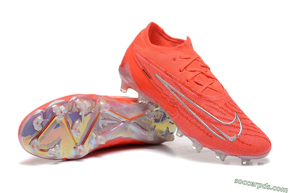 Nike Phantom GX Elite FG Low-Tops Football Boots - Red/Silver 4