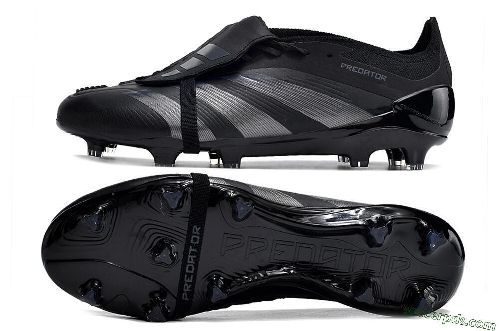 Adidas Predator Elite Foldover Tongue FG Low-Tops Football Boots - Black/Silver/Blue 0